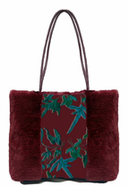 Fern Bordeaux Silk Tote Bag