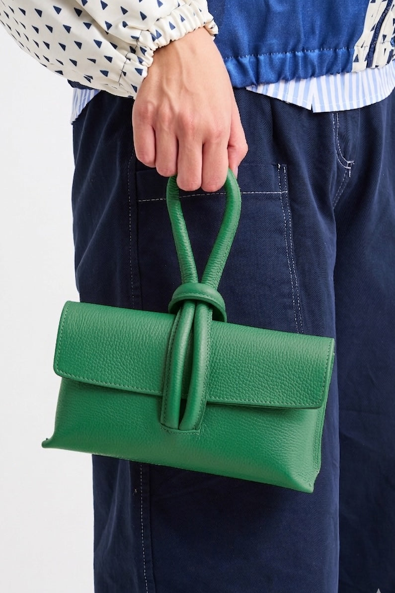 Leather Clutch Green