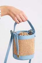 Baby Blue Raffia bag