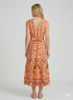 Ovanna Orange Long Dress