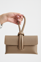 Leather Clutch Taupe