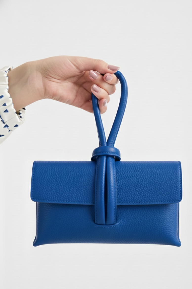 Leather Clutch Blue