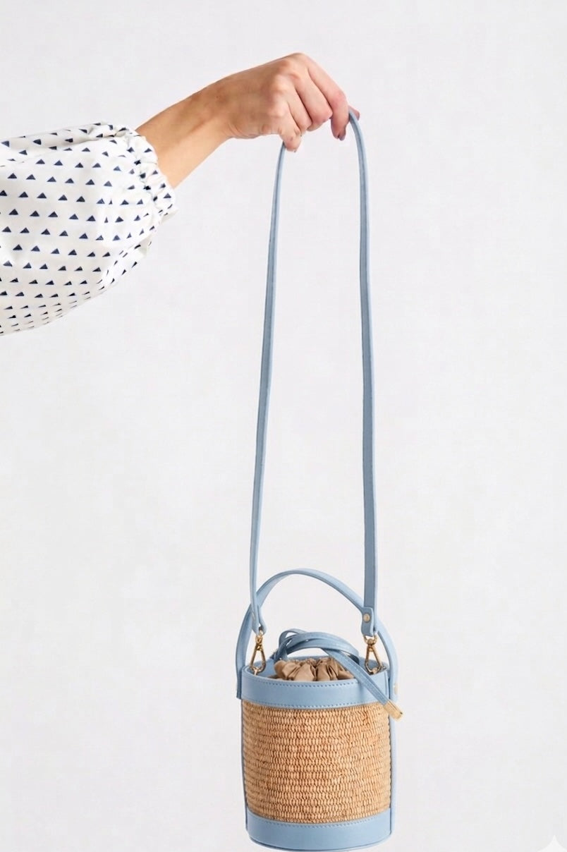 Baby Blue Raffia bag