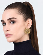 Sparkle Heart Beaded Earring Gold