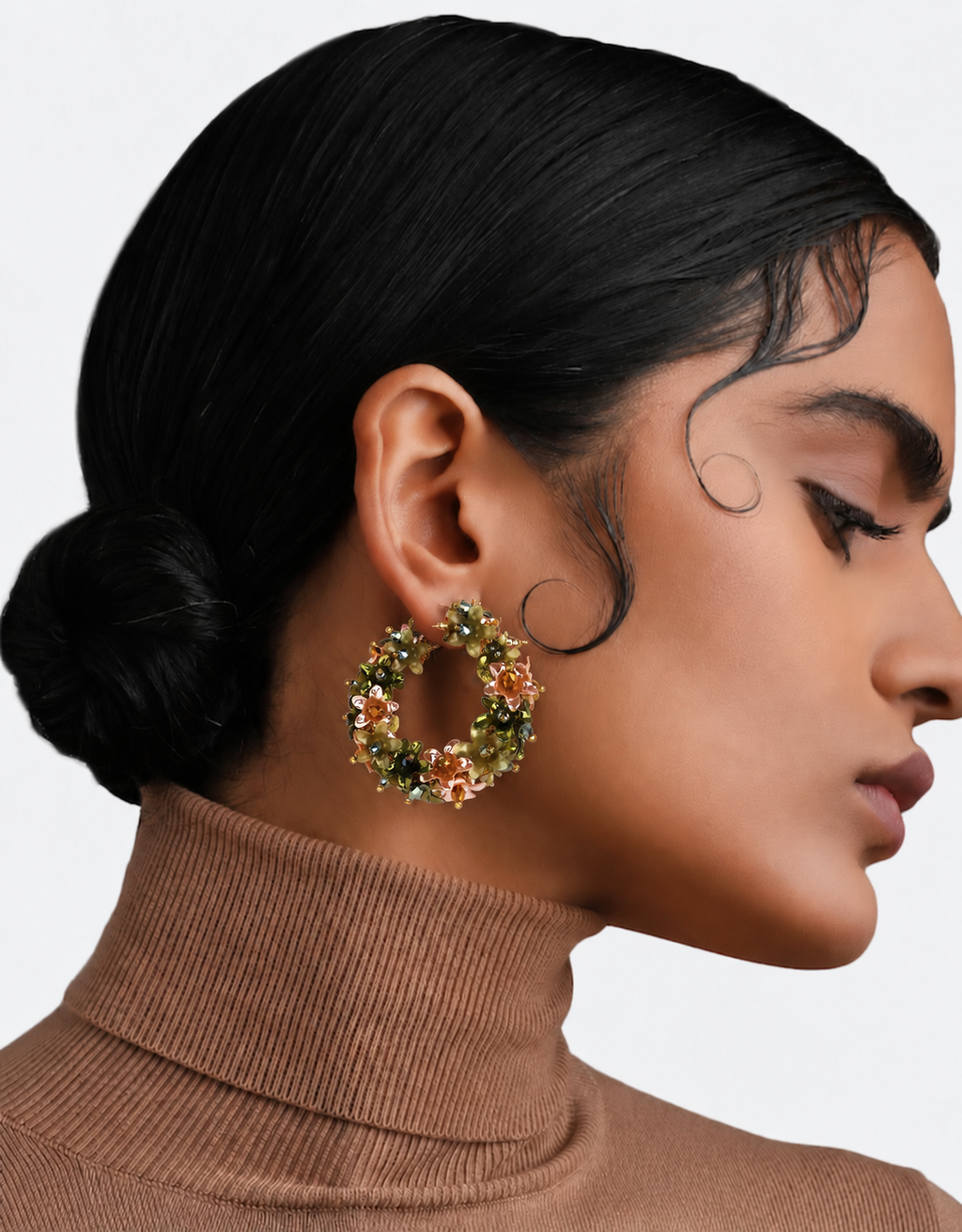 Flower Hoops Copper Multi