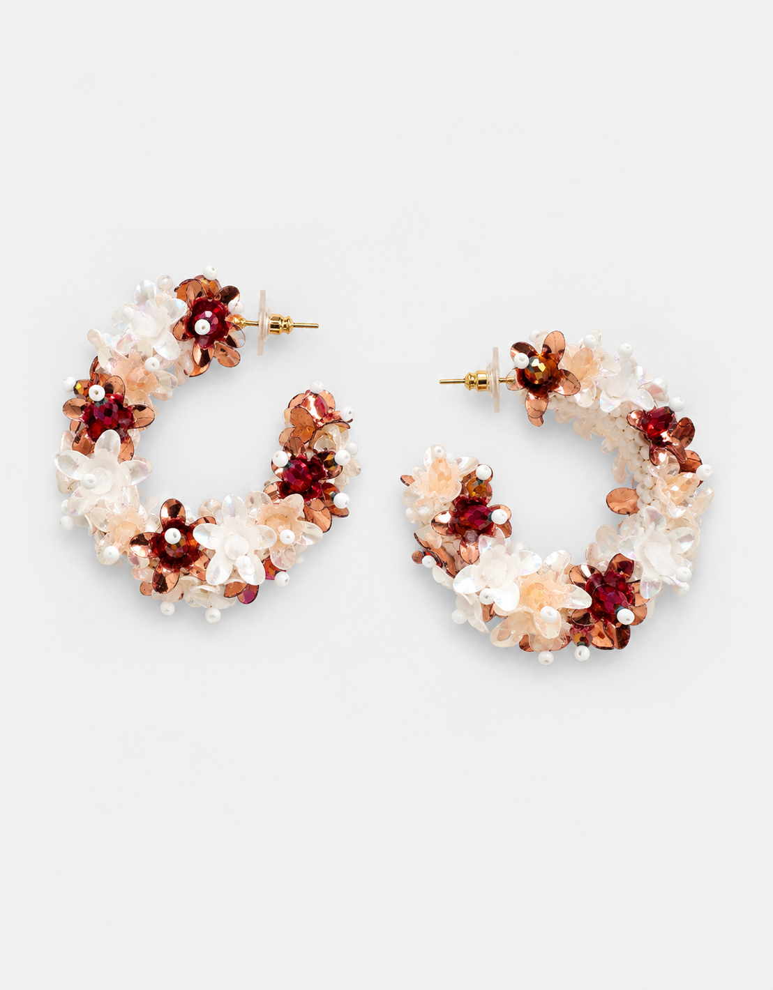 Flower Hoops Khaki Multi