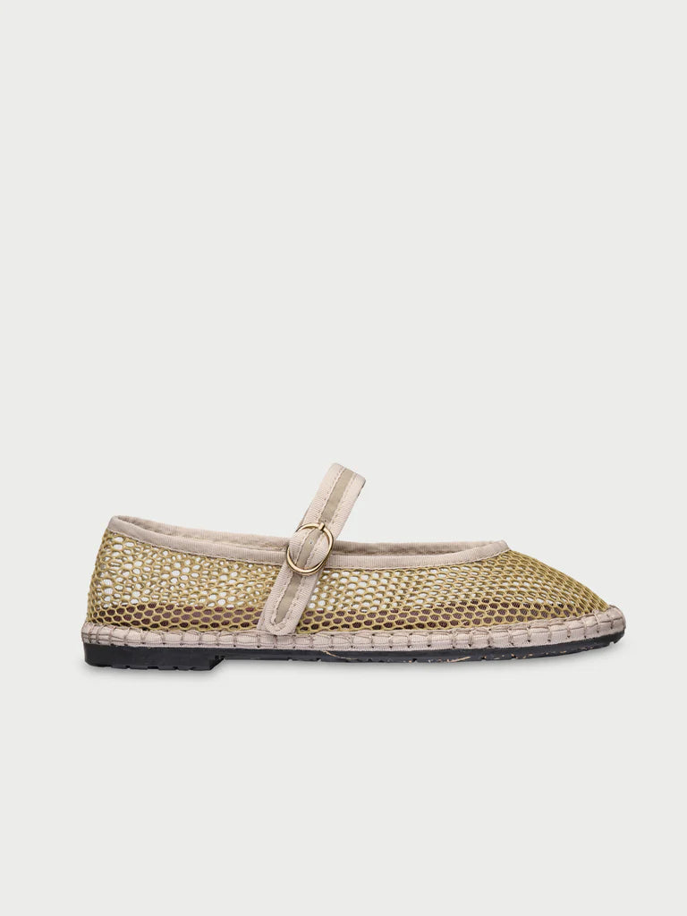 Isabella Khaki Mesh Ballerina