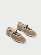 Isabella Khaki Mesh Ballerina