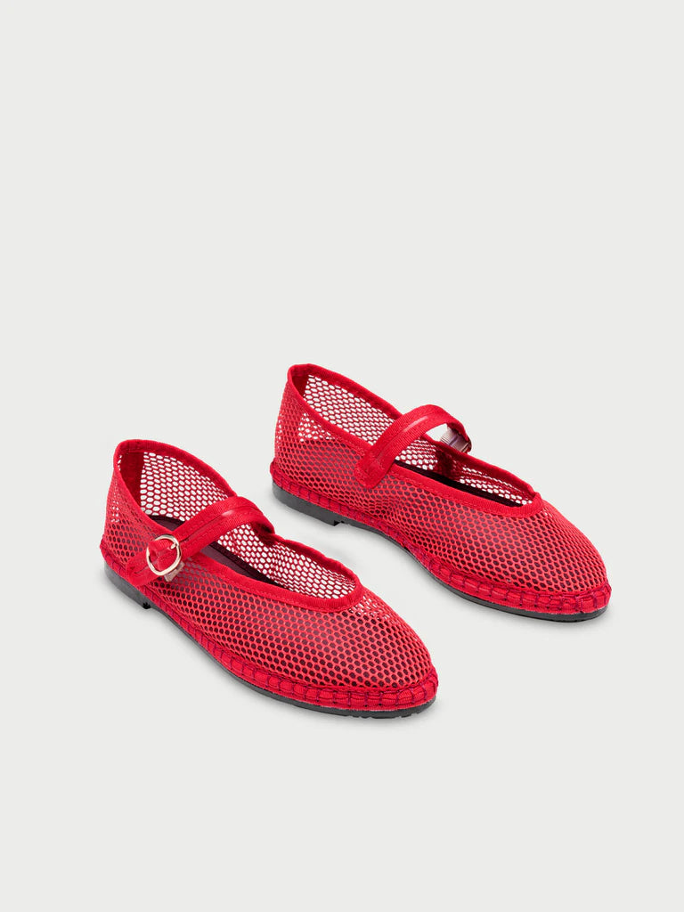 Isabella Red Mesh Ballerina