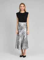 Silver Midi Skirt Janyma