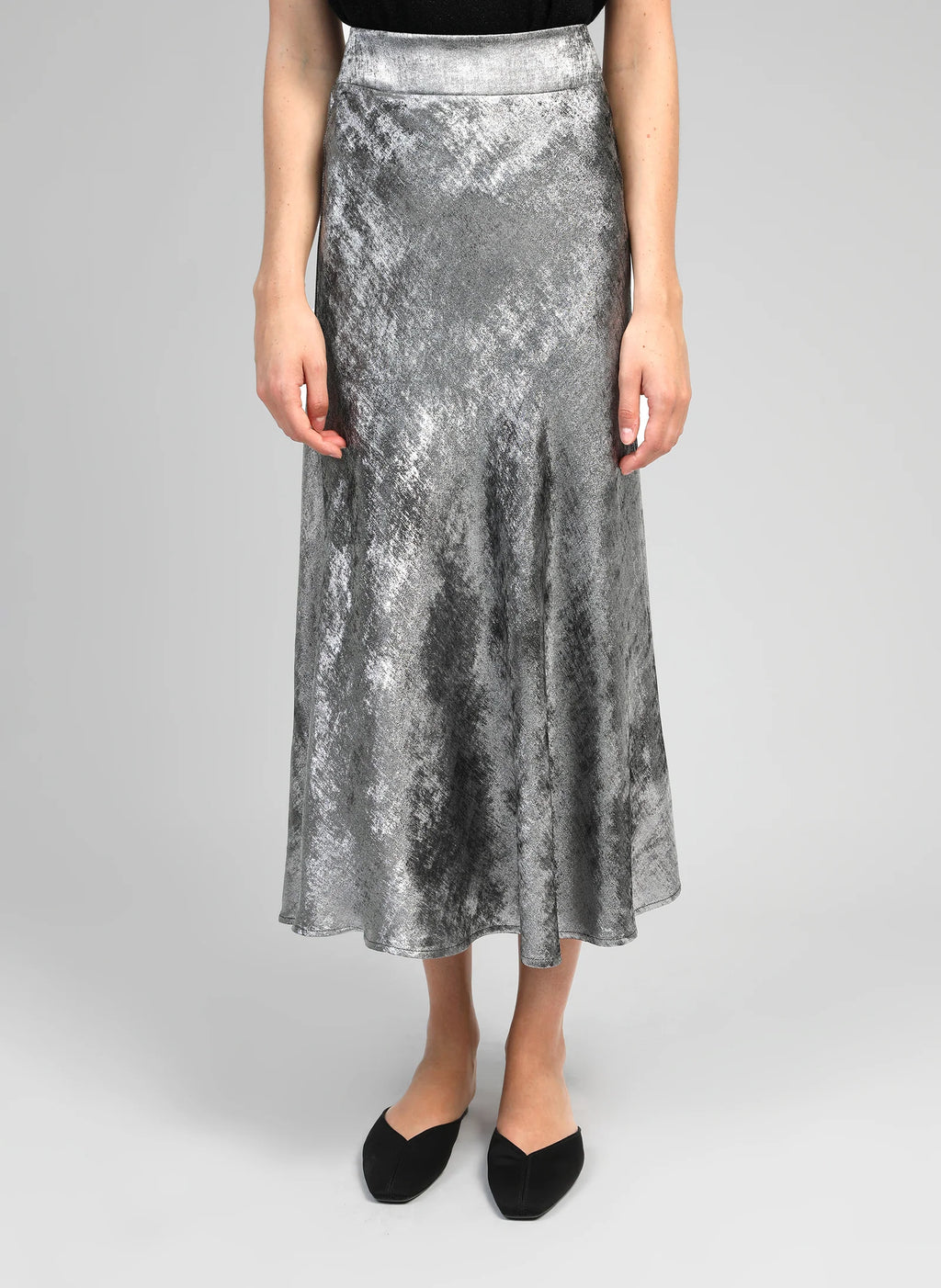 Silver Midi Skirt Janyma