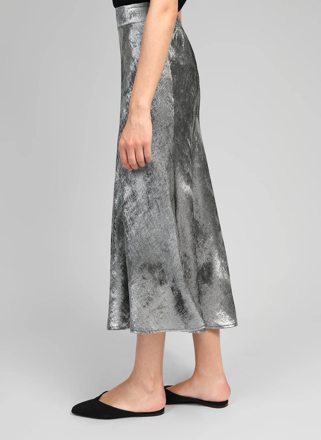 Silver Midi Skirt Janyma