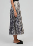 Justalina Metallic Skirt Ethnic Motive