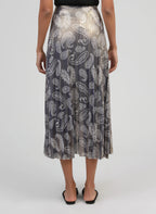 Justalina Metallic Skirt Ethnic Motive