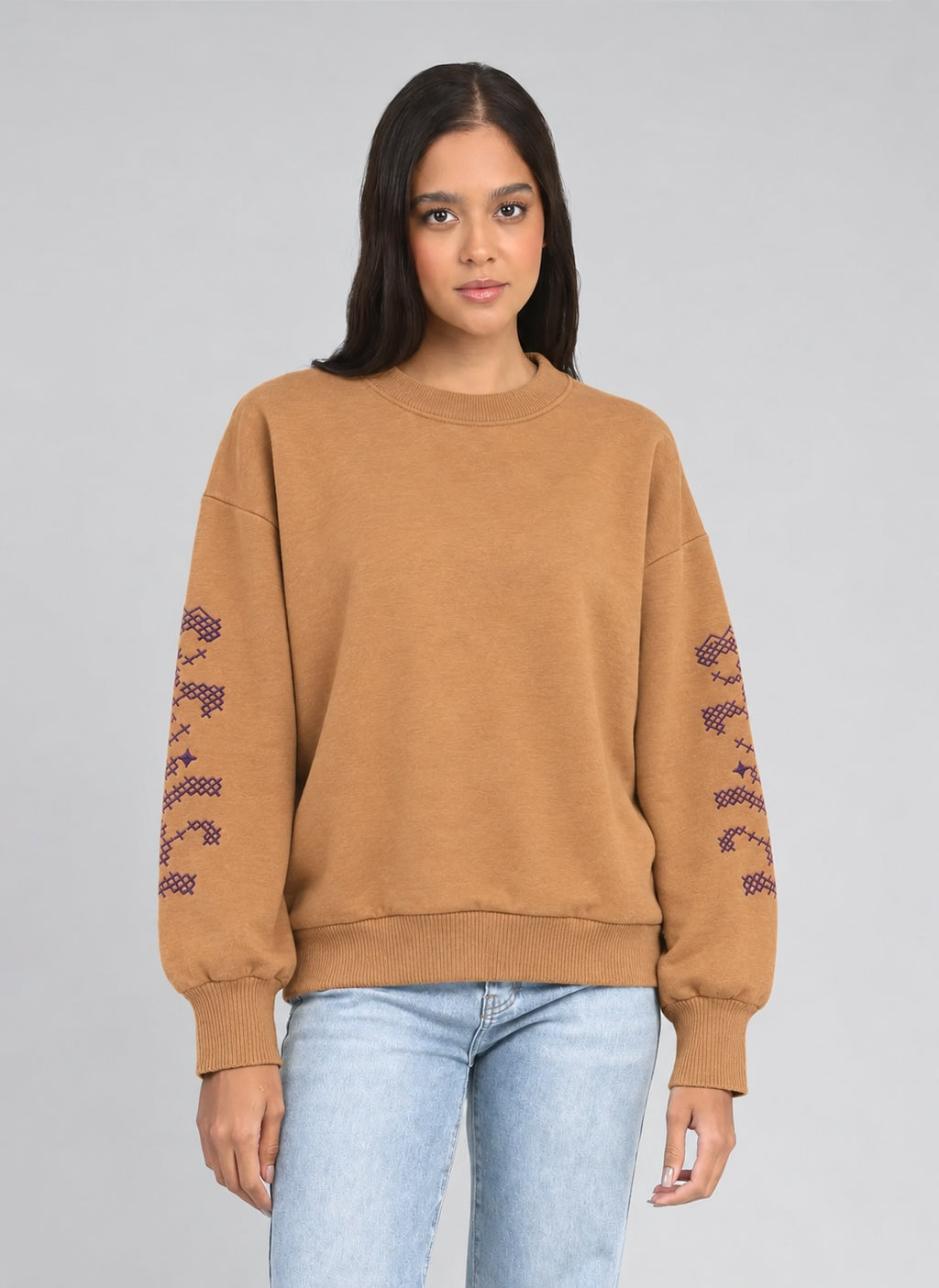Mustard jumper Ethnic Embroidered Patterns