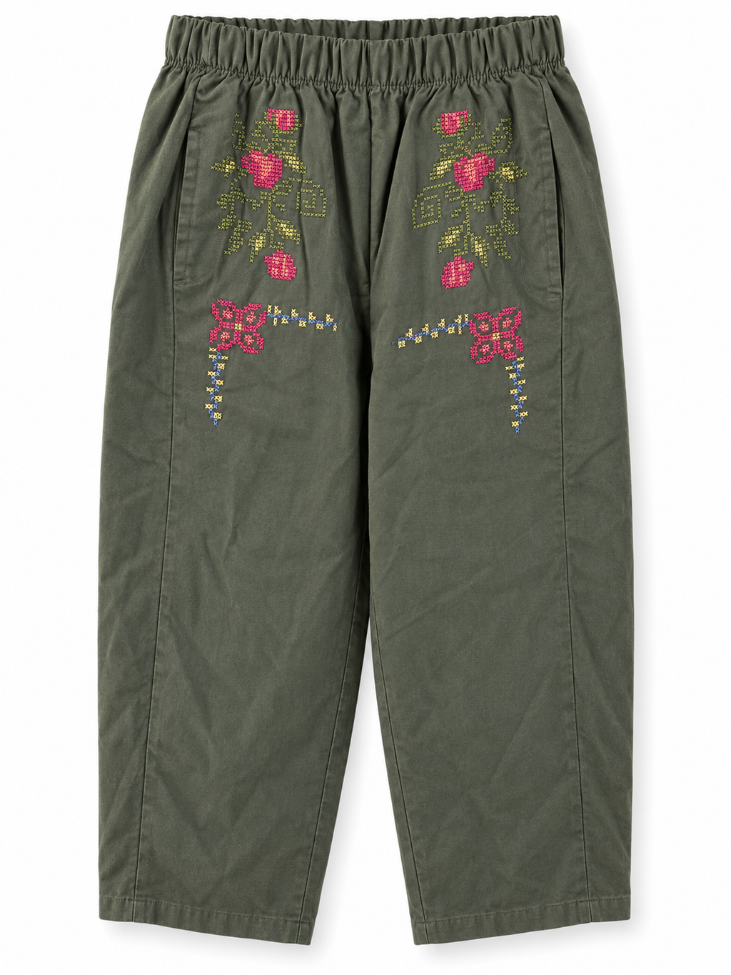 Ethnic Pants Emrboidery Khaki