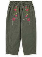 Ethnic Pants Emrboidery Khaki