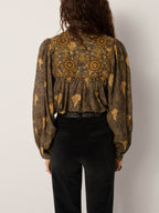 Triana Blouse - Peacok Avocado