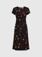 Patterned Black Dress Malora