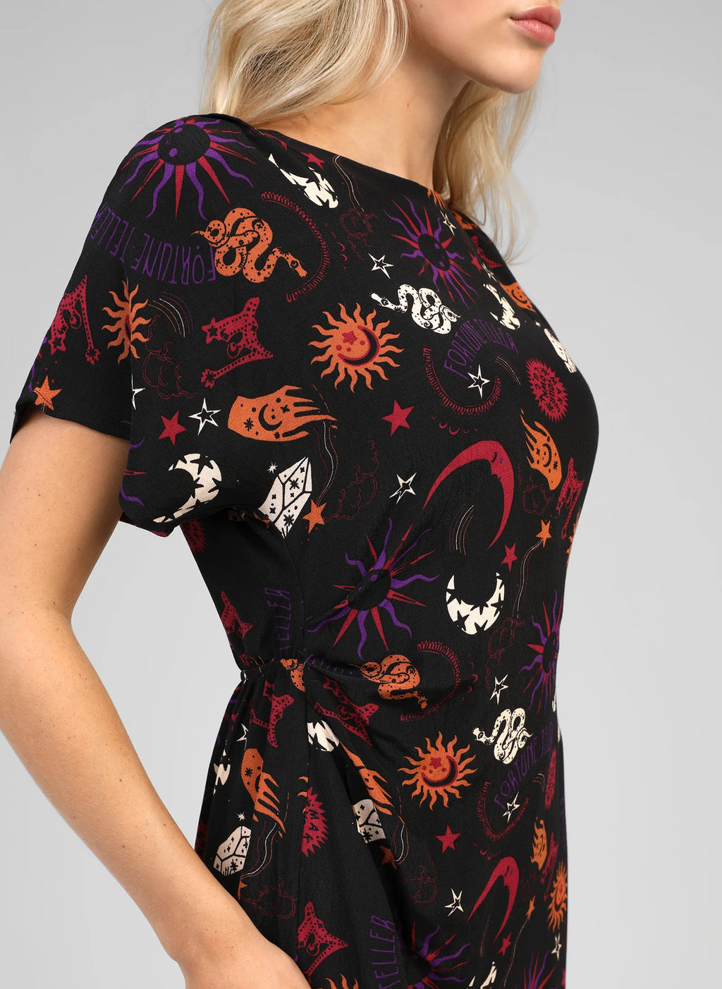 Patterned Black Dress Malora