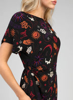 Patterned Black Dress Malora