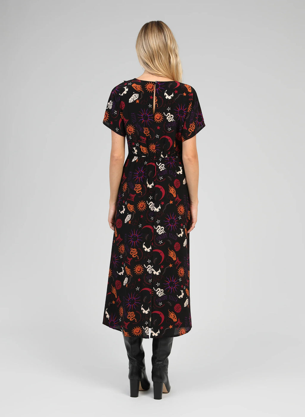 Patterned Black Dress Malora