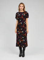 Patterned Black Dress Malora