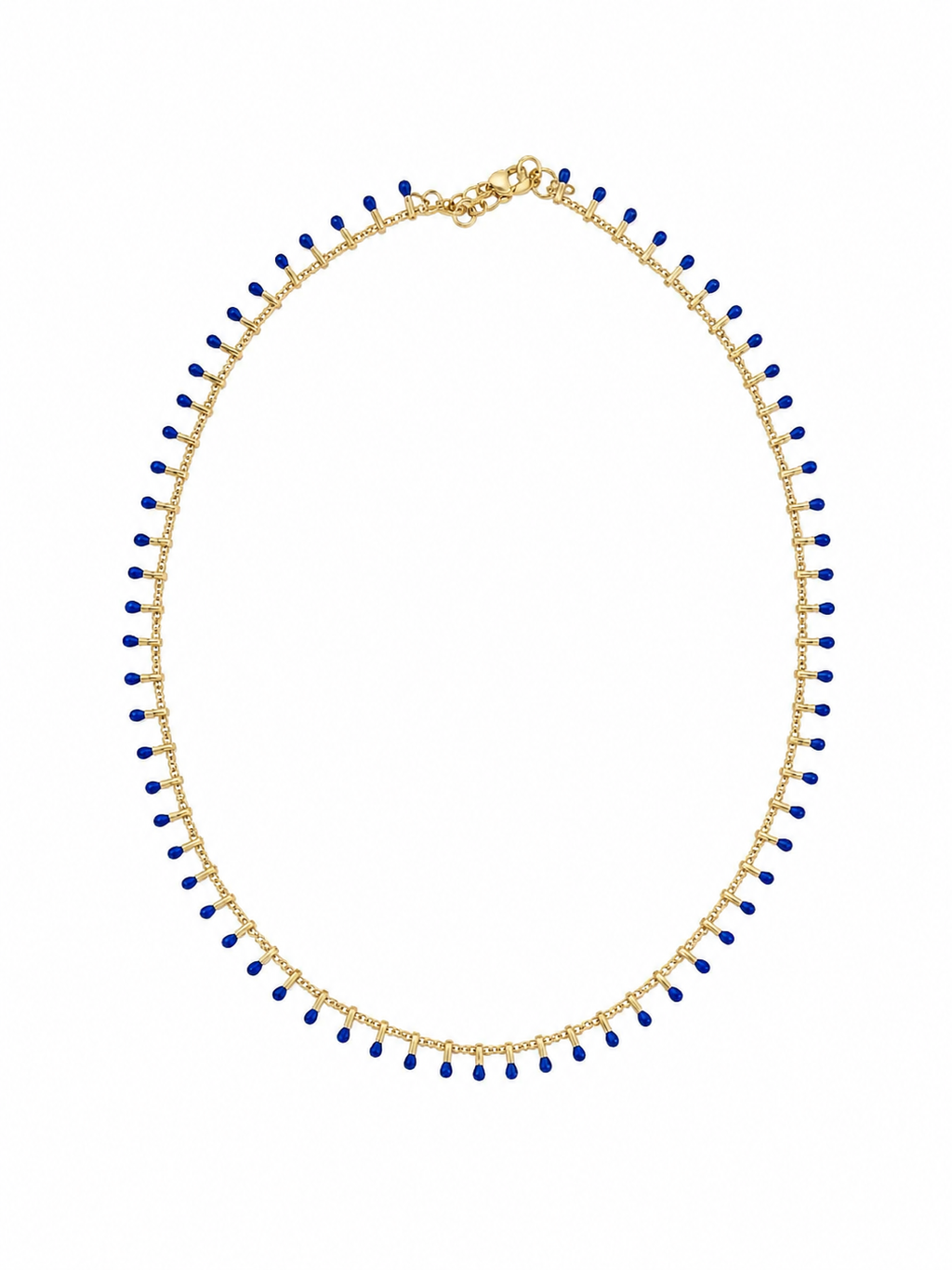 The blue matches necklace