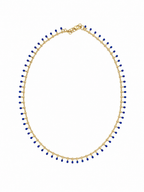 The blue matches necklace