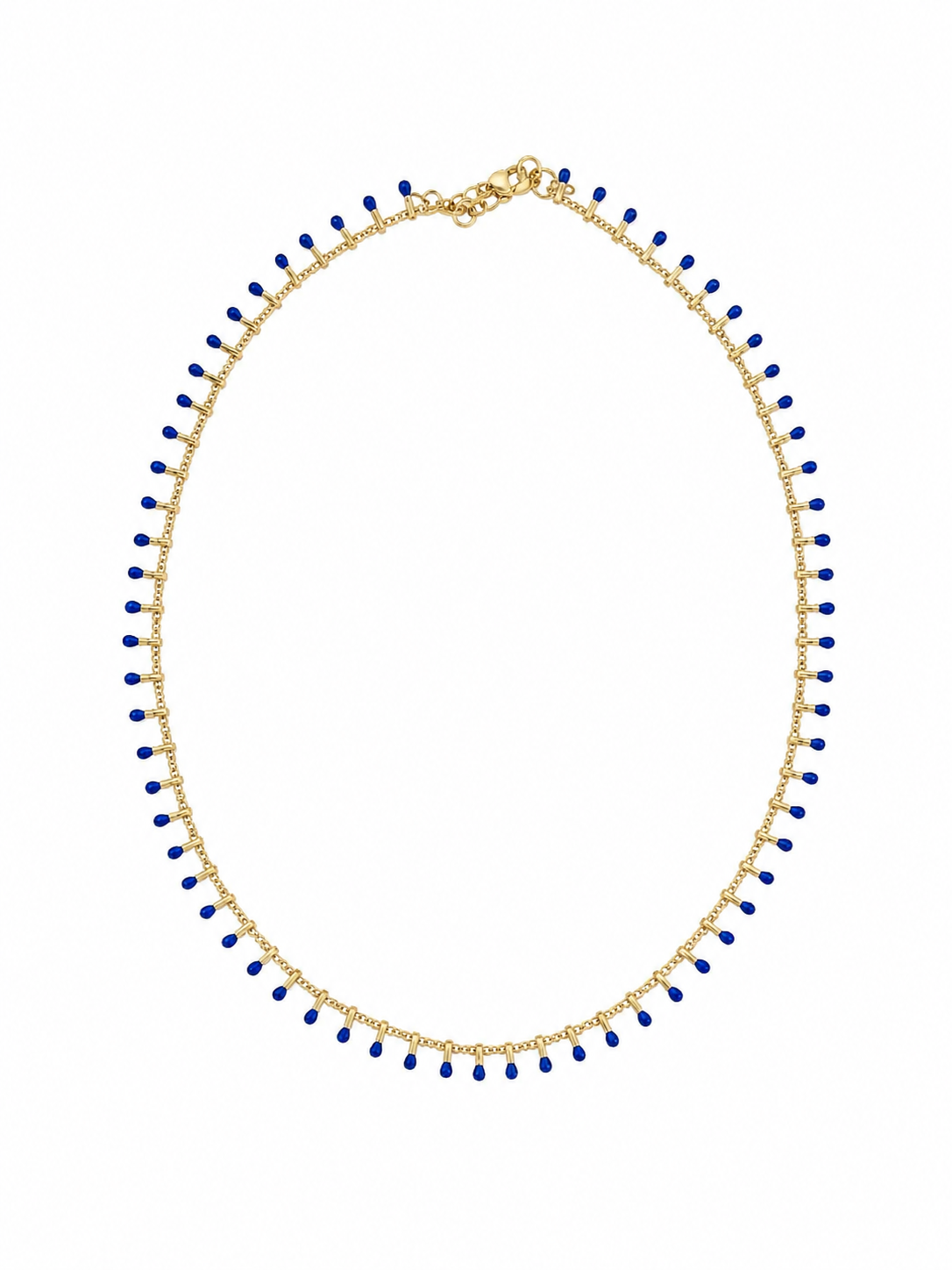 The blue matches necklace
