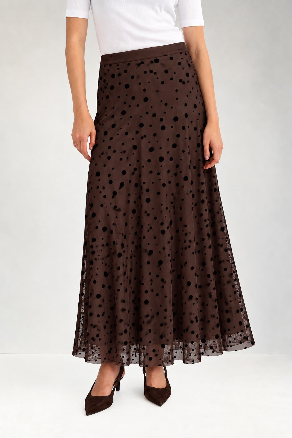Nuevita Skirt Brown Mesh Dots