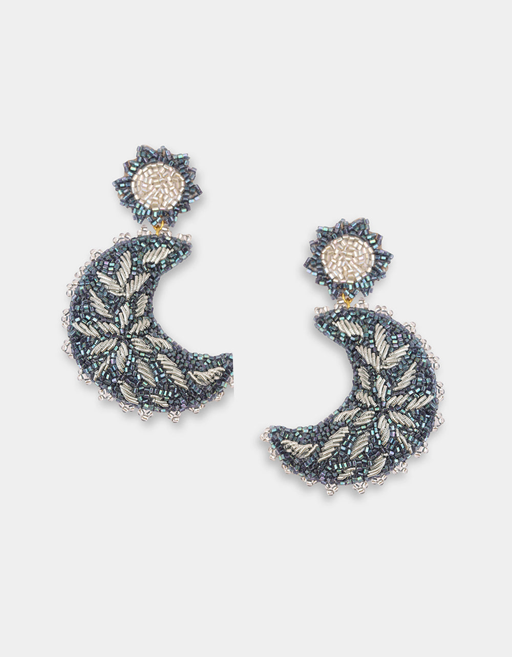 Moon Earrings Blue