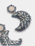 Moon Earrings Blue
