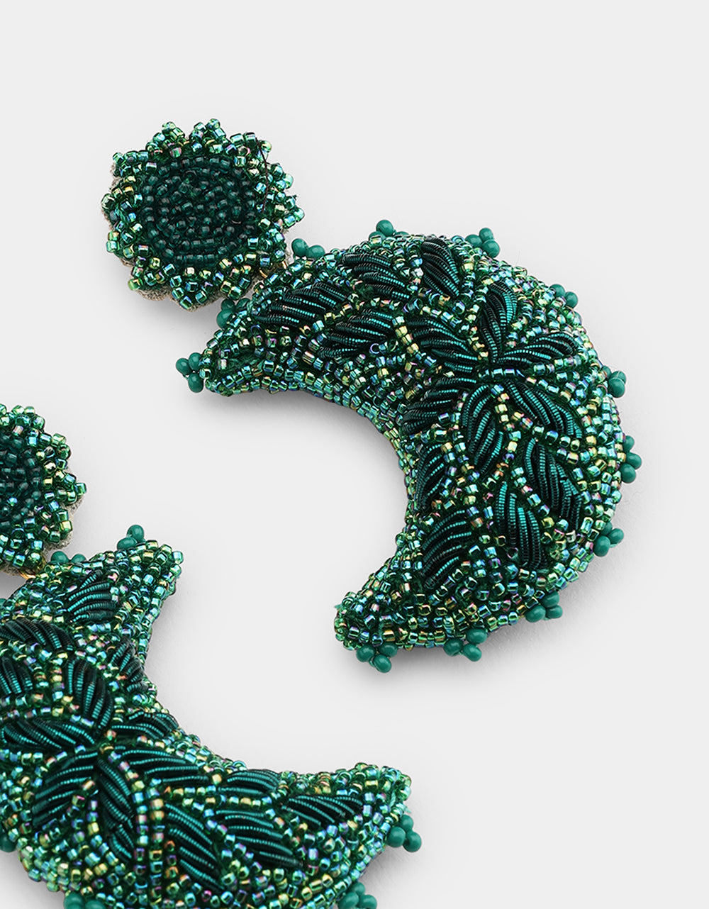 Moon Earrings Teal