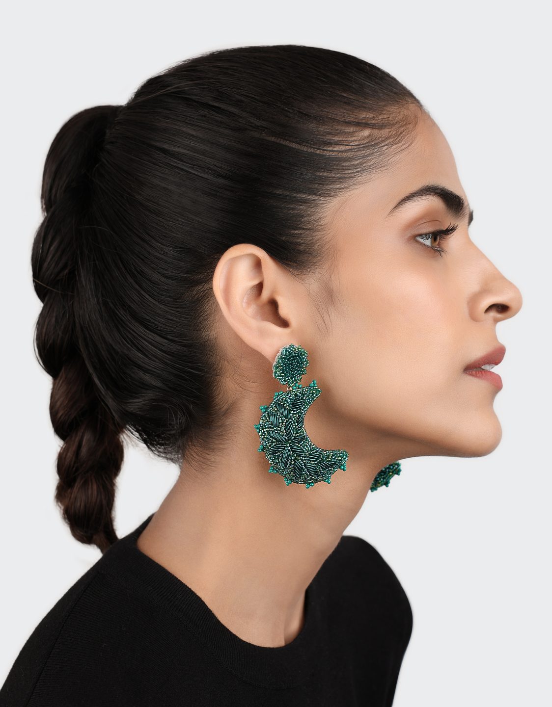 Moon Earrings Teal