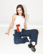 Satin pleated crossbody mini bag Sienna