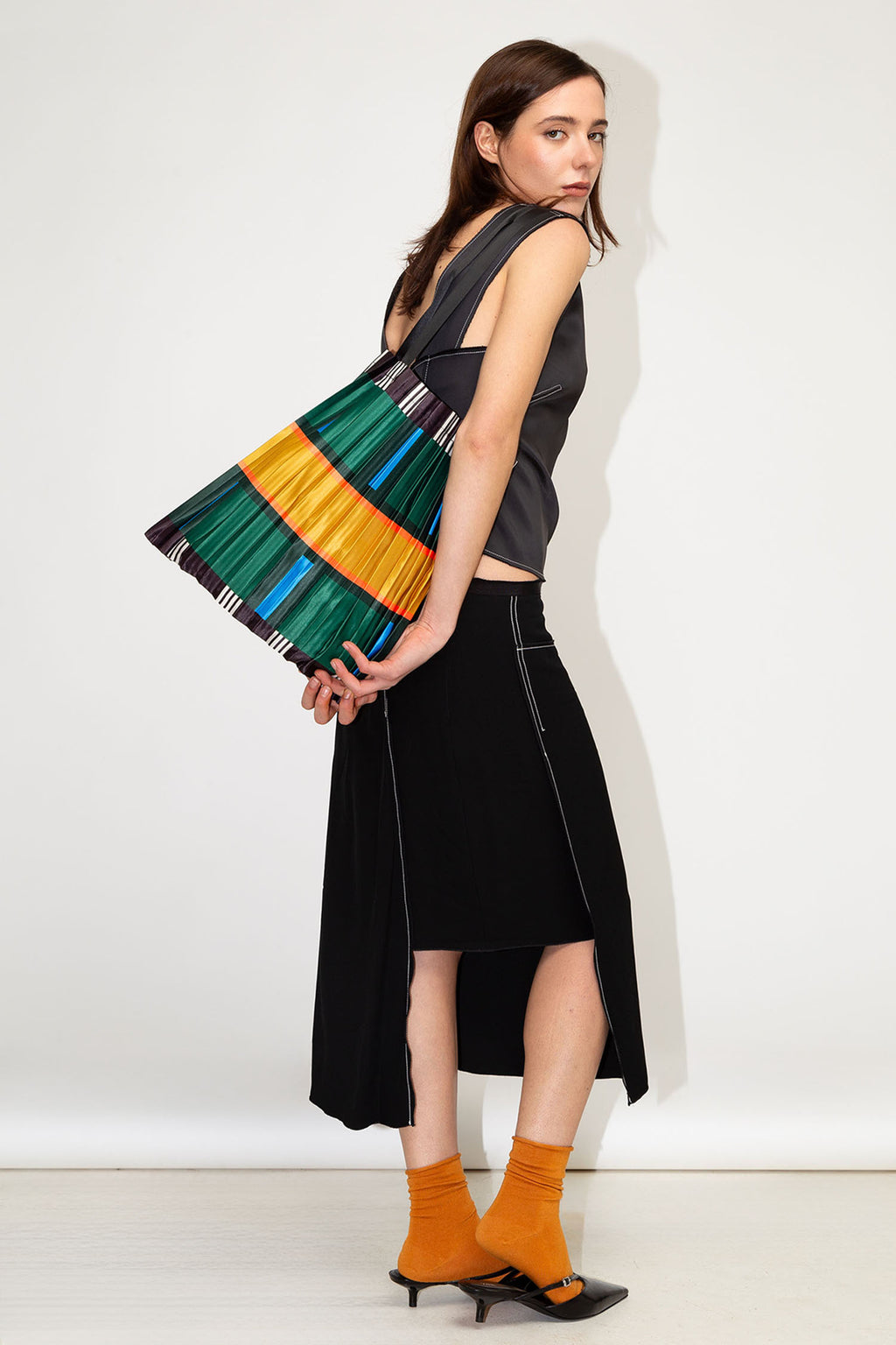 Satin pleated bag Orosei