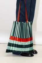 Satin pleated bag Smeralda