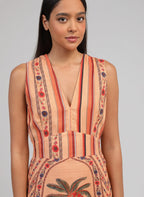 Ovanna Orange Long Dress