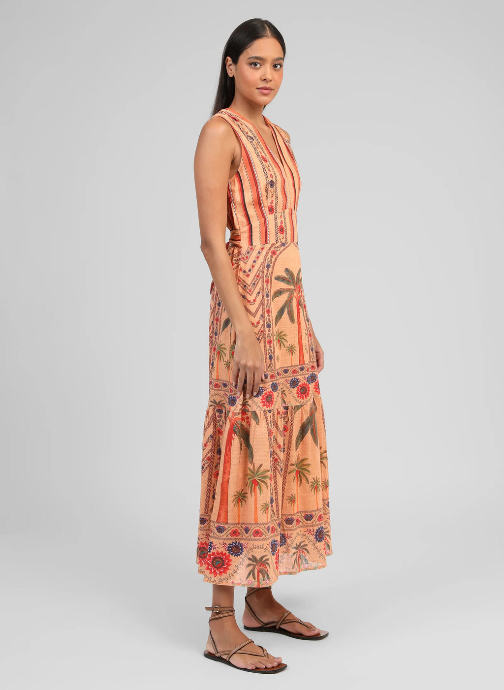 Ovanna Orange Long Dress