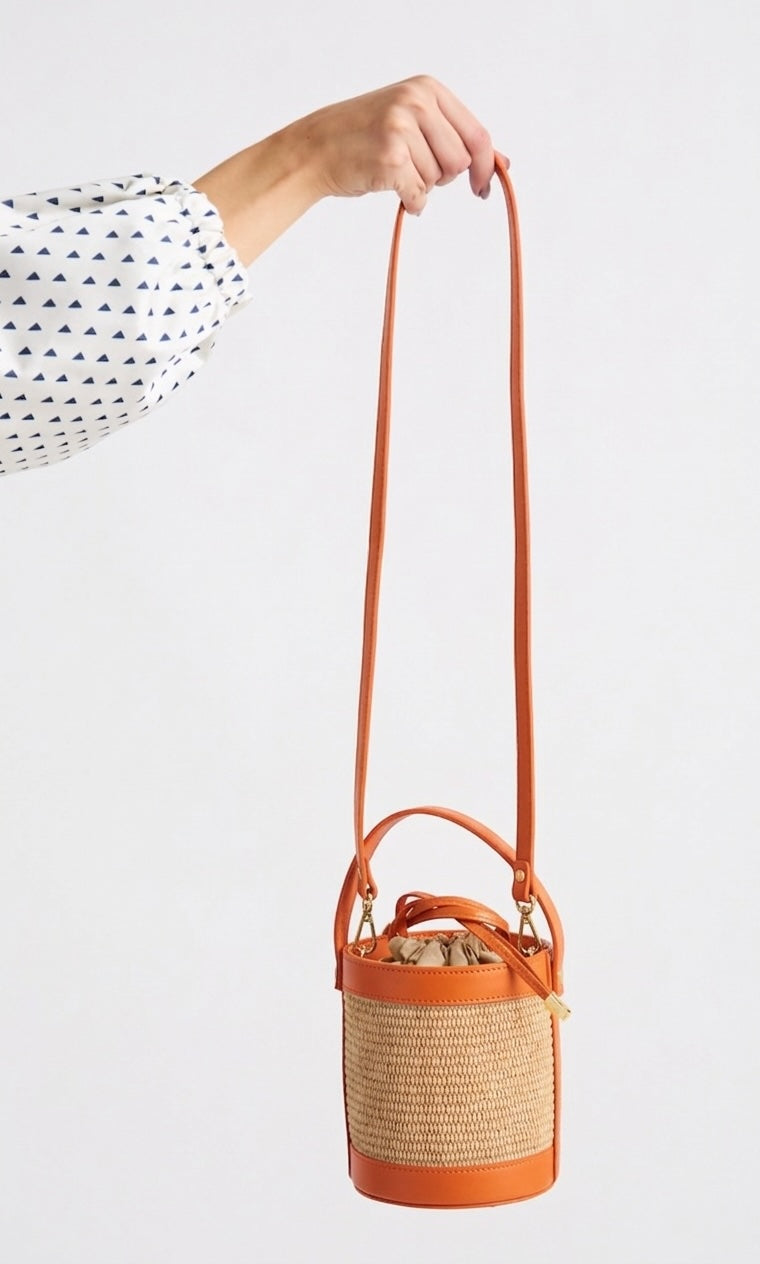Orange Raffia bag