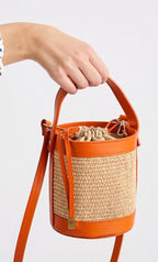 Orange Raffia bag