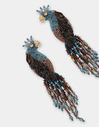 Peacock Earring Blue Bronze