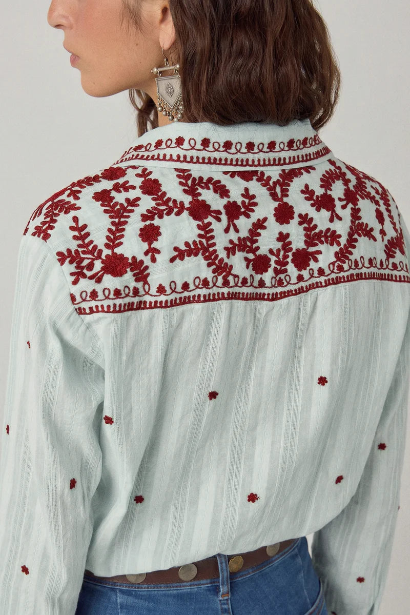 Salinger Shirt Cream Indigo