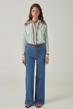 Salinger Shirt Cream Indigo