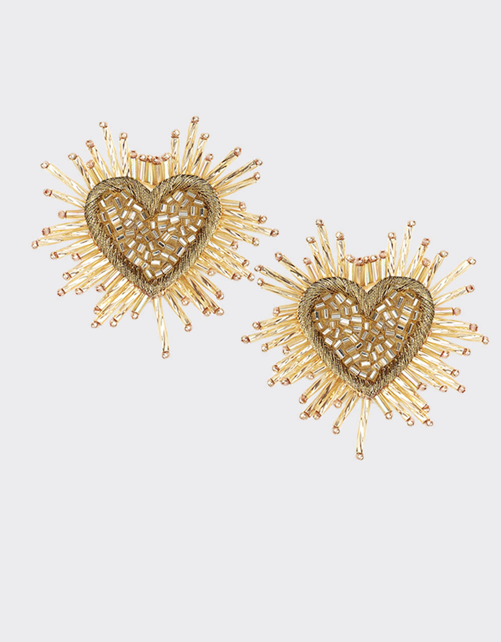 Sparkle Heart Beaded Earring Gold