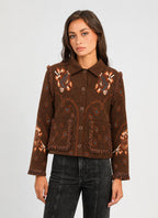 Nesty Ethnic Folklore Brown Jacket