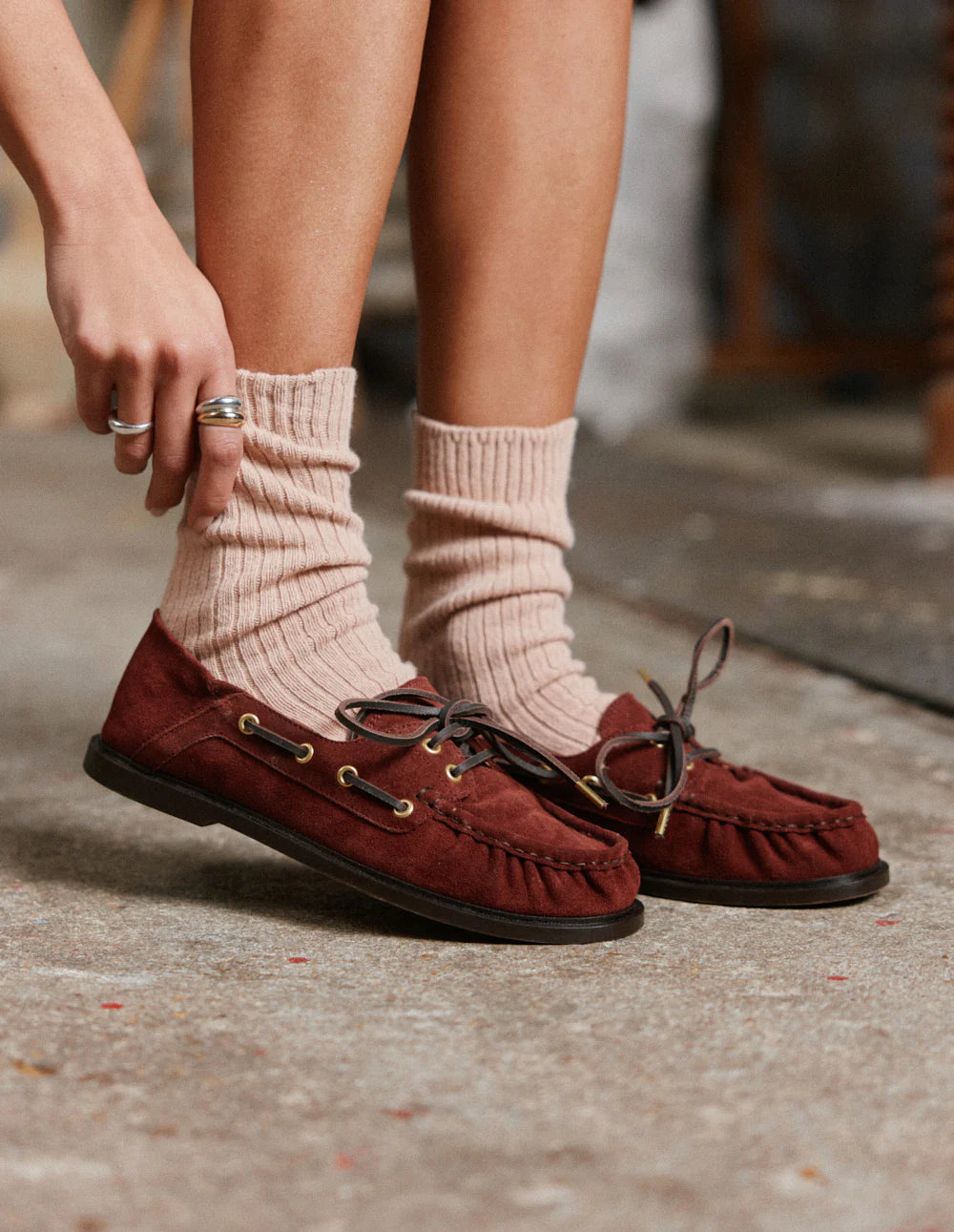 Ovel loafers Mahogany suede
