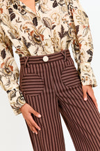 Anglet Teja Brown Striped Trousers