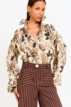 Anglet Teja Brown Striped Trousers